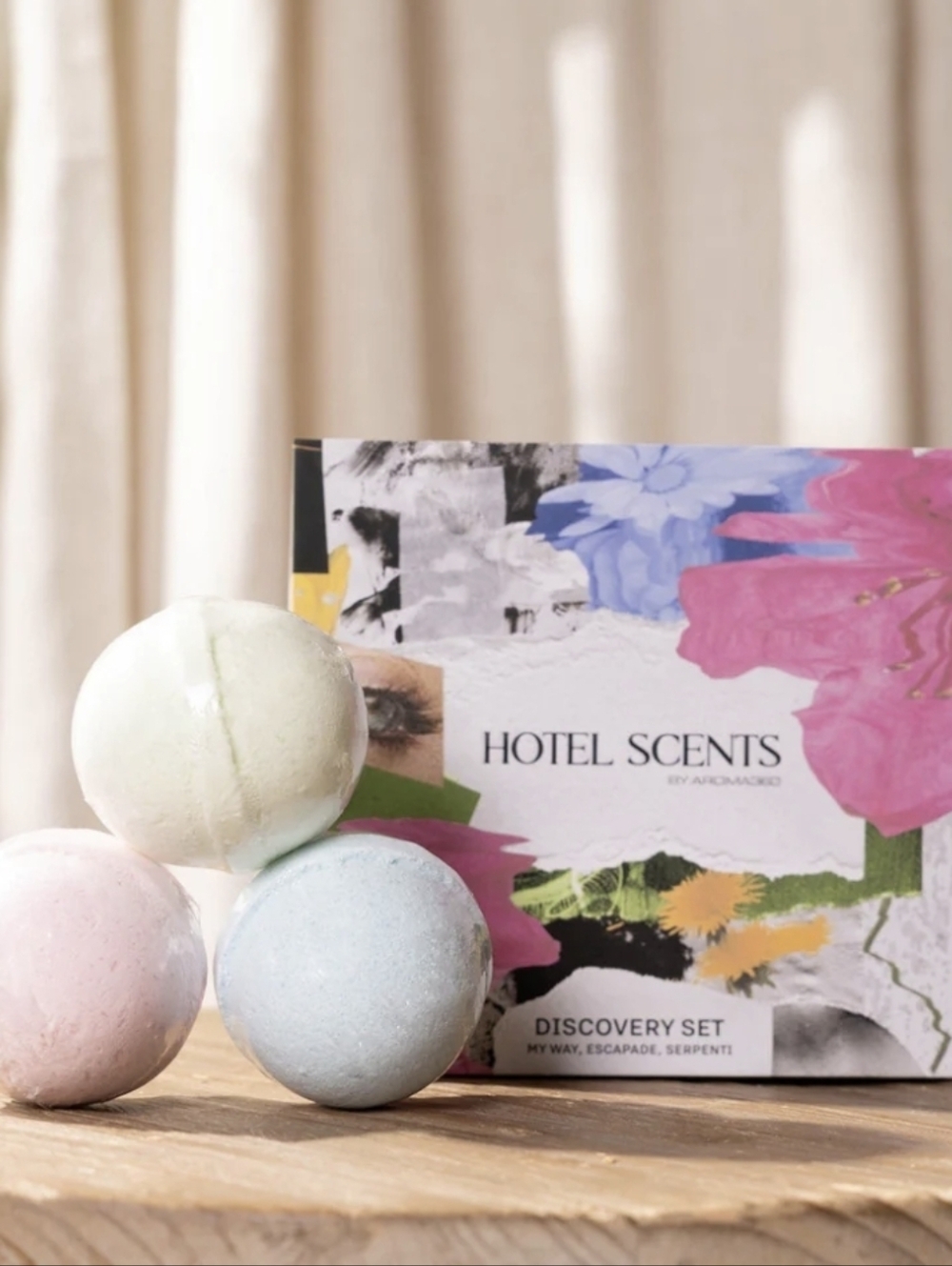 NIB Hotel Scents Discovery Set - Pastel Bath Bombs BY AROMA360